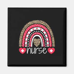 Aimant Femmes Infirmière Tee Nurse Week Rainbow Leopard S
