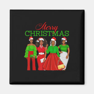 Aimant Femmes noires de Noël Africaine Américaine Santa H