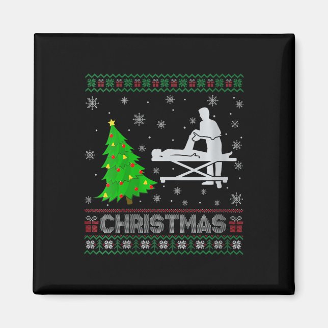 Aimant Femmes physiothérapeute Xmas Arbre éclairage laide (Devant)