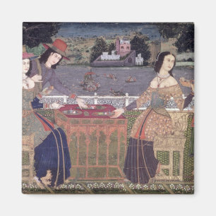 Aimant Femmes portugaises mangeant un repas, Goa