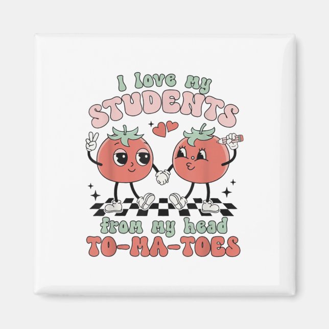 Aimant Femmes Rétro J'aime Mes étudiants Valentine Enseig (Devant)