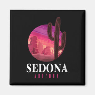 Aimant Femmes Sedona Arizona Cactus Coucher de soleil Dés