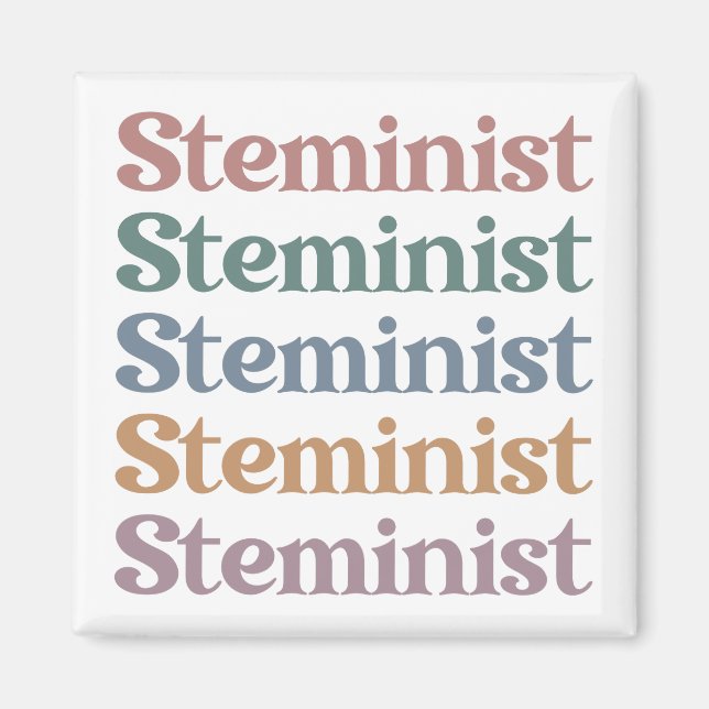 Aimant Femmes Stéménistes Rétro Dans STEM (Devant)