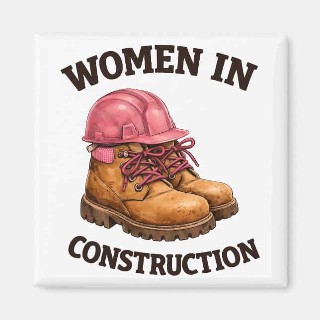 Aimant Femmes sur des bottes de travail de construction e (Devant)
