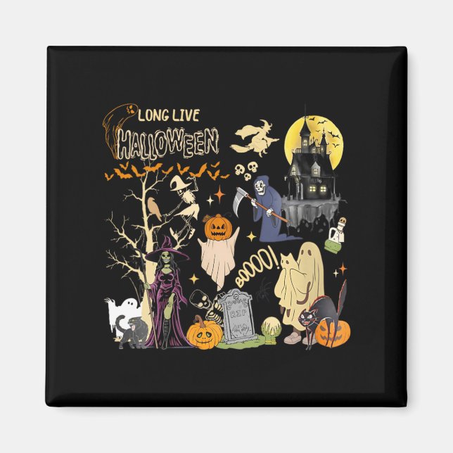 Aimant Femmes Vive Halloween Chat Noir Sorcière Empoisonn (Devant)