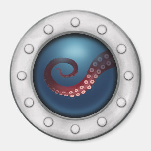 Aimant Fenêtre de hublots dans la mer profonde Steampunk