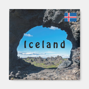 Aimant Fenêtre de lave à Dimmuborgir, région de Myvatn -