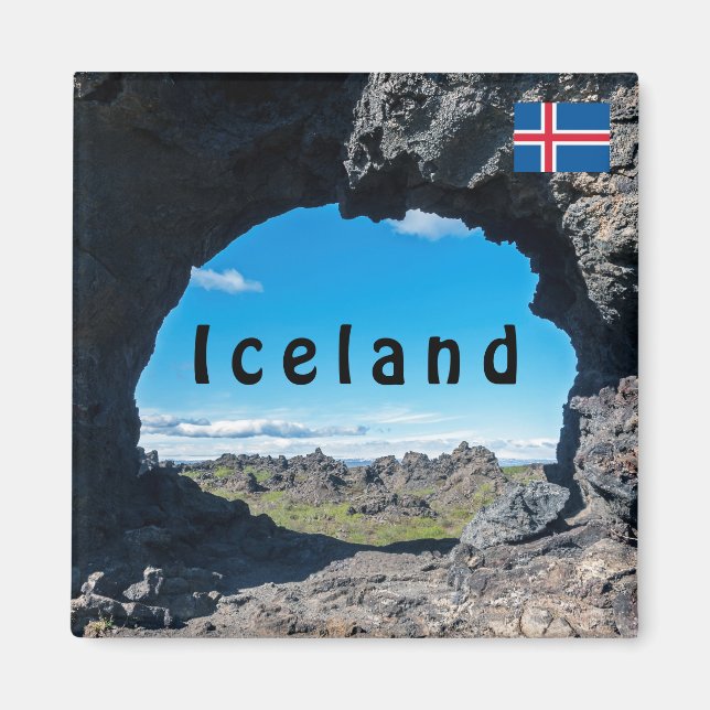 Aimant Fenêtre de lave à Dimmuborgir, région de Myvatn -  (Devant)