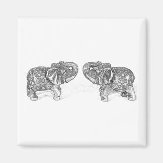 Aimant Feng Shui Double Elephant - B&W