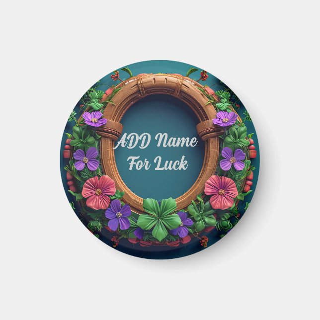 Aimant Fer à cheval et trèfle (Devant)