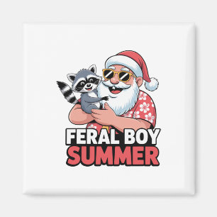 Aimant Feral Boy Summer Père Noël Raccoon Chaos Vibes Chr