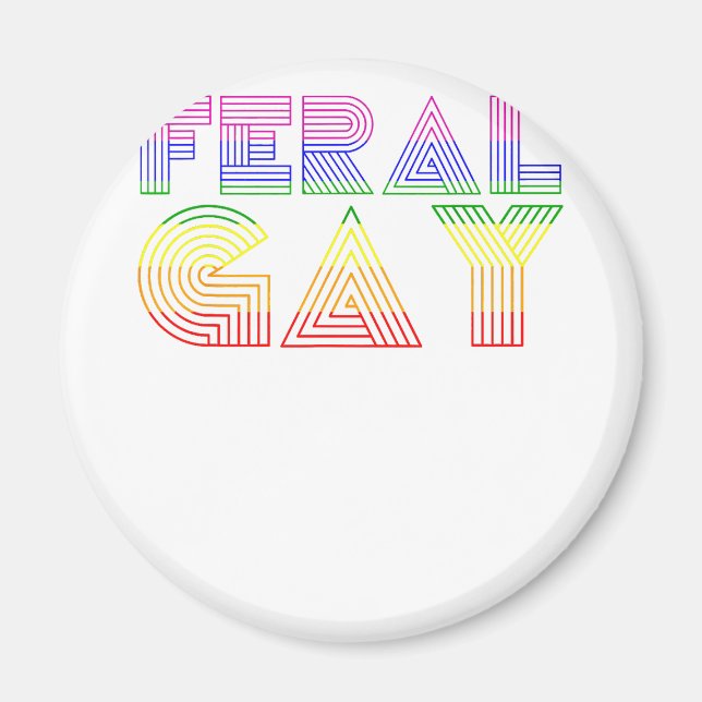 Aimant Feral Gay LGBT Gay Bi Pan Trans Pride meme Arc en  (Devant)