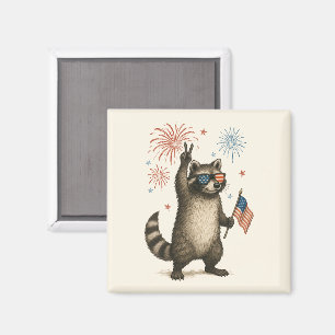 Aimant Feral Mais Fireworks Gratuit Feral Raccoon 4 juill