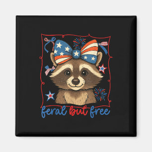 Aimant Feral Mais Gratuitement Funny Patriotic Racoon 4 j