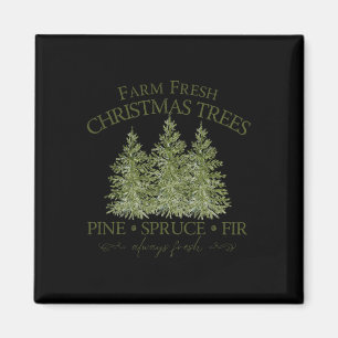 Aimant Ferme Arbres de Noël frais Pine Épinette Fir Toujo