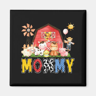 Aimant Ferme de maman vache Anniversaire garçon tenue de