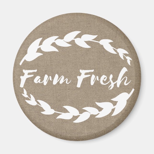 Aimant Ferme Ferme Rustique Ferme Laurels Faux Burlap (Devant)