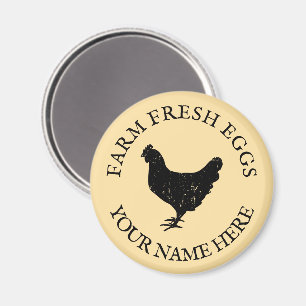 Aimant Ferme oeufs frais silhouette de poulet sur mesure 