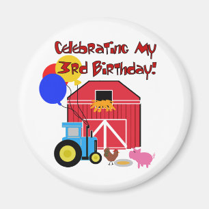 Aimant Ferme T-shirts et cadeaux pour le 3e anniversaire