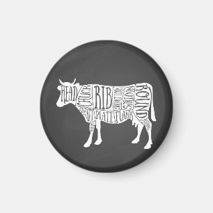 Aimant fermier vache boucherie charcuterie art petit port