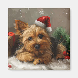 Aimant Festival de Noël du chien Terrier australien