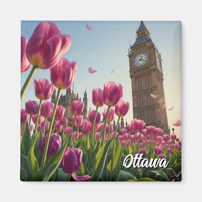 Aimant Festival de tulipes à Ottawa Canada Voyage (Devant)