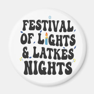 Aimant Festival des lumières et nuits de latkes Hanukkah 