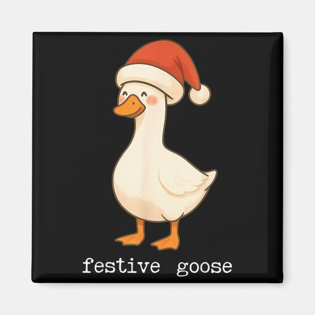 Aimant Festive And Mpy Goose Santa Hat Xmas Light Matchin (Devant)