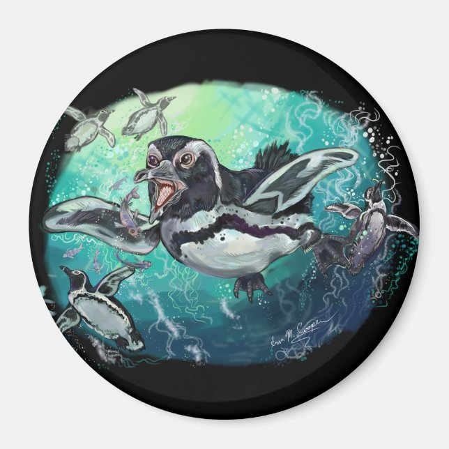 Aimant Fête africaine de la pêche au pingouin (Devant)