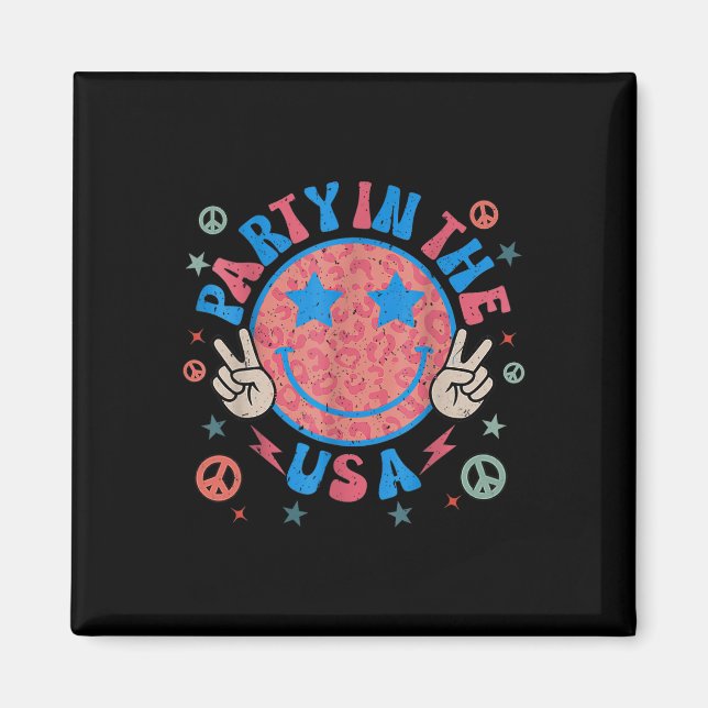 Aimant Fête Aux Etats-Unis 4 juillet Preppy Smile Retro M (Devant)