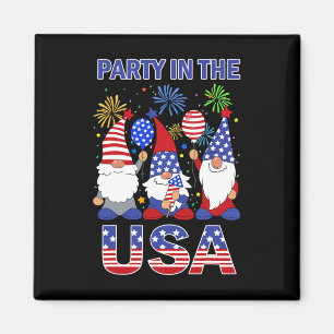 Aimant Fête aux États-Unis Gnome Patriotique Drapeau 4 ju