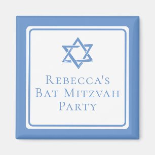 Aimant Fête bat mitzvah lumière étoile bleue de David