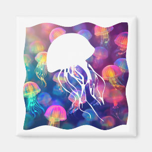 Aimant Fête comme une méduse Silhouette personnalisable