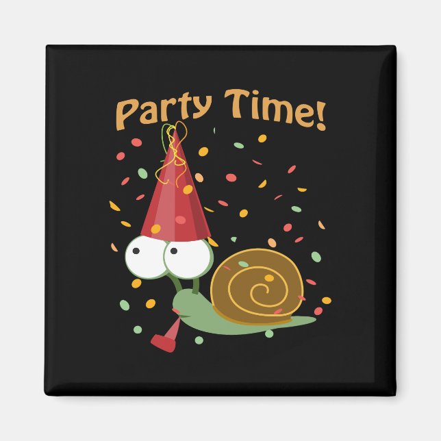 Aimant Fête Confetti Heure ! Escargot (Devant)
