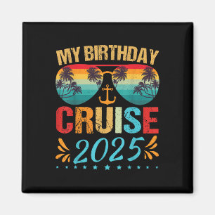 Aimant Fête d'anniversaire croisière festive 2025 Hommes,