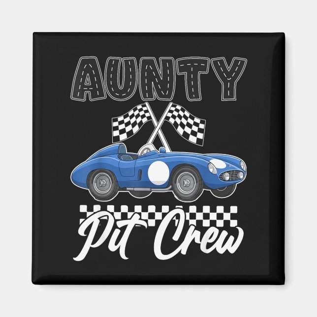Aimant Fête d'anniversaire de course de voiture de course (Devant)