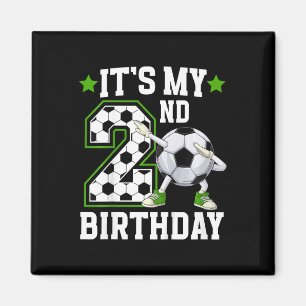 Aimant Fête d'anniversaire de football pour enfants 2e an