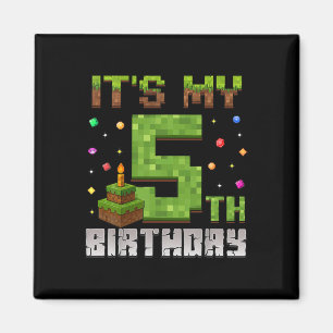 Aimant Fête d'anniversaire de garçon enfant C'est mon 5èm