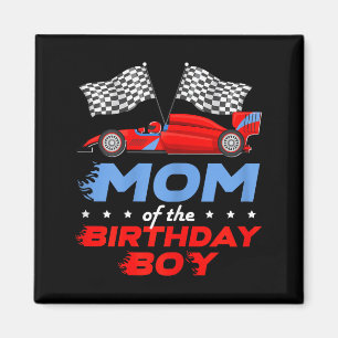 Aimant Fête d'anniversaire de voiture de course Maman ado
