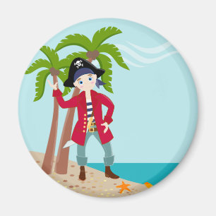 Aimant Fête d'anniversaire d'enfant de pirate