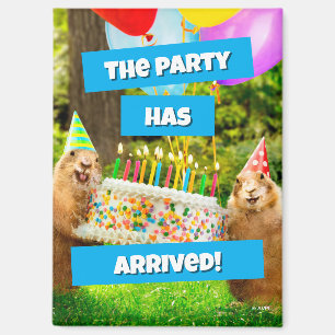 Aimant Fête d'anniversaire du chien de prairie