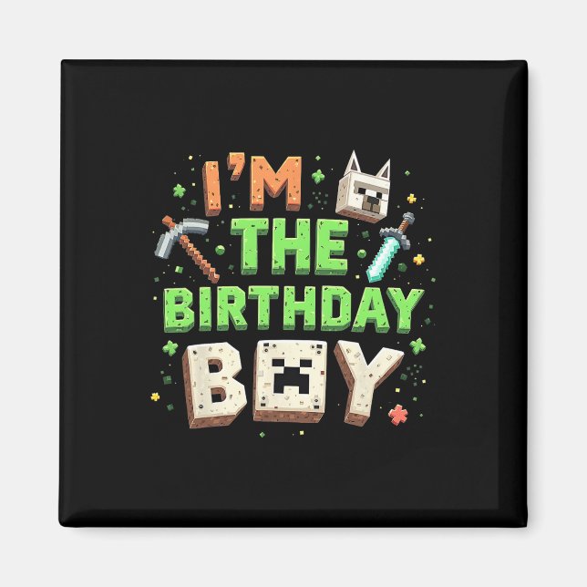 Aimant Fête d'anniversaire Je suis le garçon d'anniversai (Devant)
