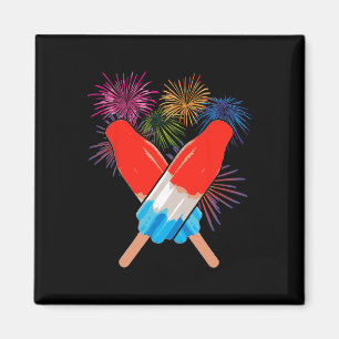 Aimant Fête de la mémoire 4 juillet Fête nationale Fusée 