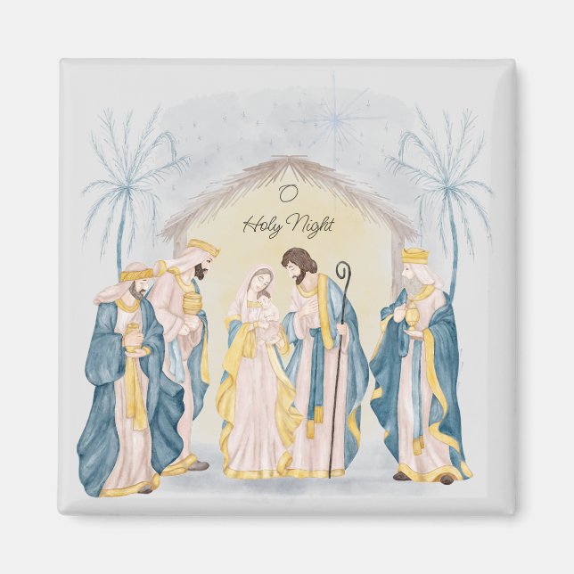 Aimant Fête de la nativité or et bleu  (Devant)