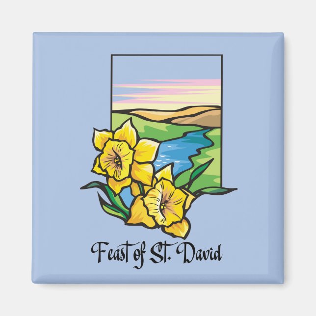 Aimant Fête de la Saint-David Jonquilles (Devant)