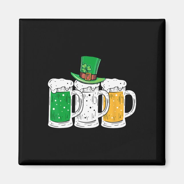 Aimant Fête de la Saint-Patrick Bière irlandaise Drapeau  (Devant)