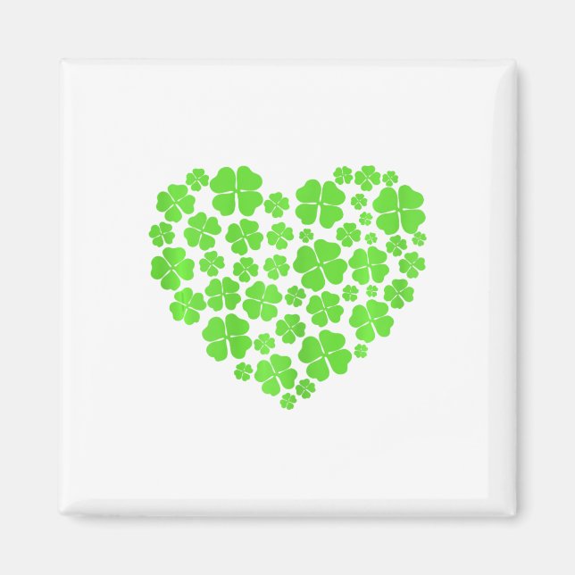 Aimant Fête de la Saint-Patrick Cœurs Trèfle Femmes Fille (Devant)