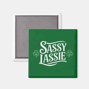 Aimant Fête de la Saint-Patrick Sassy Lassie Drôle Fille