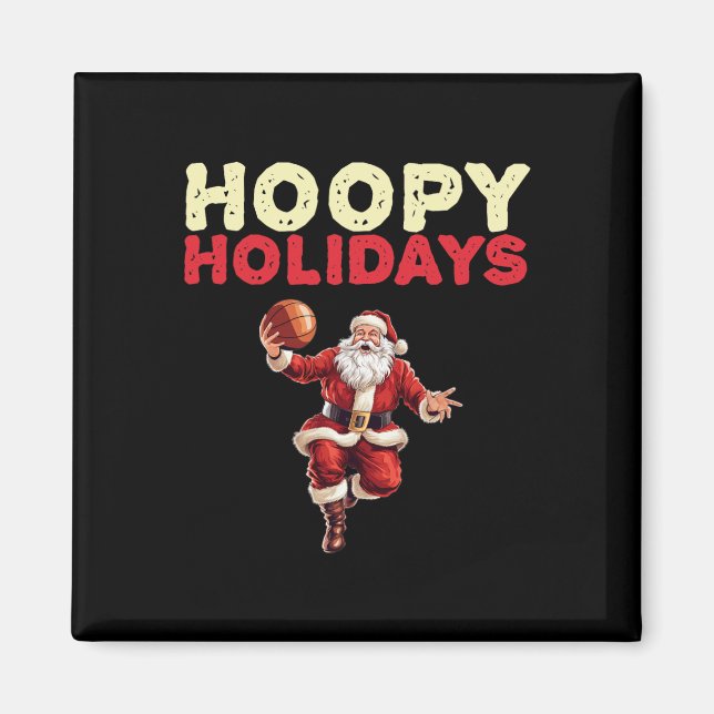 Aimant Fête de Noël Basketball Père Noël 2 (Devant)