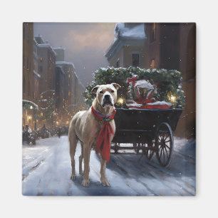 Aimant Fête de Noël de l'American Staffordshire